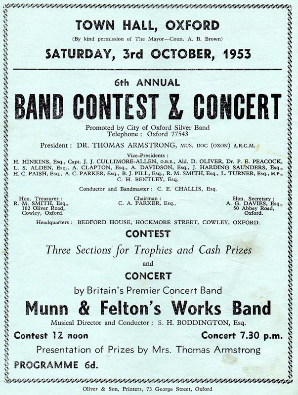 1953 Oxford Annual Contest