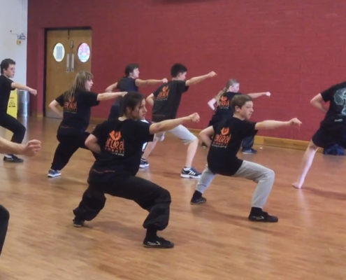 Kids kung fu at the Silver Band Hall